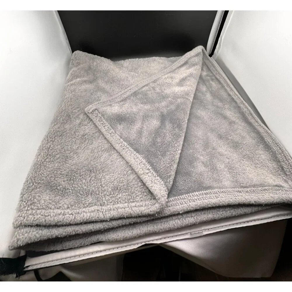 Gymboree Faux Fur Grey Gray Baby‎ Security Blanket Lovey 30 x 30” RETIRED Medium